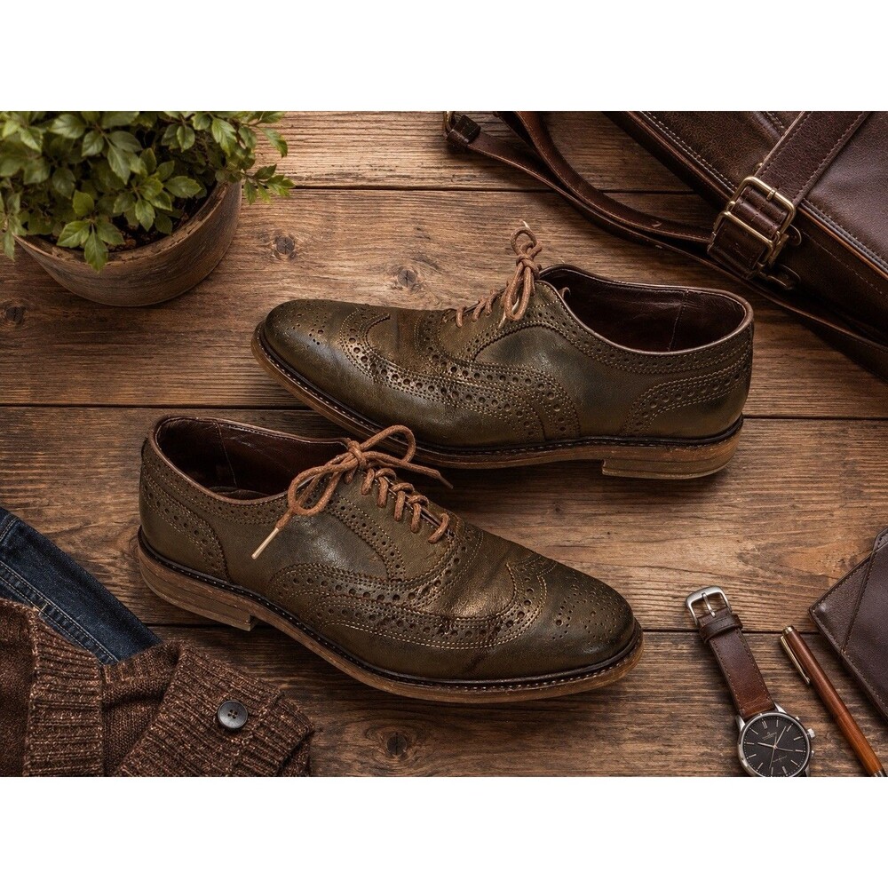 Allen Edmonds Size 8 D Oxfords Shoes Port Washington Leather Brown lace office